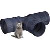 Relaxdays Tunnel per Gatti, HLP: 25x86,5x53 cm, Tubo a 3 Vie, Cat Toy, Gioco per Conigli e Porcellini d'India, Grigio