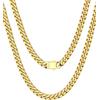 Bestyle Collana Uomo Acciaio Placcato Oro, 5MM a Catena Cubana Miami Robusta Grossa 61cm Stile Hip Hop Punk Confezione Regalo