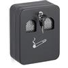 Relaxdays Posacenere da Muro per Esterno, Ceneriera con Chiave, Contenitore Interno Rimovibile, 20x16x8,5 cm, Antracite