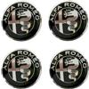 VS 4 Tappi Adesivi Coprimozzo 50mm Compatibili con Alfa Romeo Auto 147 156 GT Giulia Mito Nero Specchio MIrror Black Cerchi Lega Ruota Coppette