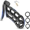 BDSMAGE Chastity cage pene con 3 Anelli per il Pene Rimovibili, gabbia castità per uomo, gabbia di castità cock cage per Prevenire L'erezione, SM bondage slave sex toys (XL)