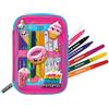 Mitama Astuccio Scuola Magic Pensil Case, Bambini, Rosa, Candy, Completo di Pennarelli, Scuola e Tempo Libero