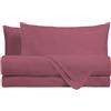 AMO LA CASA - Completo Letto Piazza e Mezza in Cotone Tinta Unita Burgundy 3 Pezzi