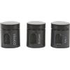 GUSTO CASA - Set 3 barattoli da cucina Grigio Lucido 75 cl
