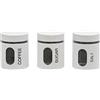 GUSTO CASA - Set 3 barattoli da cucina Bianco Lucido 75 cl