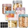 YAMAIDUO 6 Pezzi Barattoli Vetro con Coperchio, 350/500 ml Riutilizzabili Overnight Oats Jar con Coperchi Vite, Barattolo Cucina per Avena Miele Frutta Spezie Marmellata Insalata Yogurt, Mason Jar