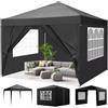 KANWOD RELY ON QUALITY Kanwod Gazebo impermeabile 3 x 3 m | Tenda per feste con 4 pannelli laterali e finestre | Gazebo pieghevole per eventi, matrimoni, giardini, bancarelle del mercato, mercatino delle pulci | Gazebo con