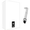 Ferroli Caldaia a Condensazione Murale a Gas Metano 24 kW per Riscaldamento e Acqua Calda Sanitaria - 0TPF2AWA Bluehelix ALPHA 24C + Kit fumi Coassiale
