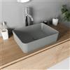 Parama Lavabo da appoggio rettangolare 48x37x13,5 cm grigio | Caspio