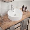 Parama Lavabo da appoggio tondo con troppopieno 40x40x14 cm Bianco