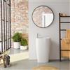 Parama Lavabo freestanding 53x40cm in ceramica bianco lucido con troppopieno | Weddell