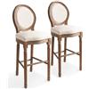 VIDAXL - Sedie Da Bar In Lino 2 Pz 48x52x123 Cm Bianco Crema