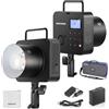 NEEWER Q4 400Ws Flash Studio 2.4G TTL per Esterni (Nuovo Look), HSS 1/8000s/Batteria 2800mAh/Lampada Pilota 30W/400 Flash a Piena Potenza,Monoluce Fotografico con Attacco Bowens Panno Pulizia