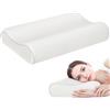 HOMCOM Cuscino Cervicale in Memory Foam a Doppia Altezza con Copertura Rimovibile, 60x40x10/12 cm, Bianco Crema | Aosom Italy