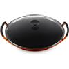LE CREUSET WOK 36 CM IN GHISA VETRIFICATA CON COPERCHIO IN VETRO ARANCIONE