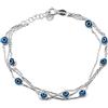 Mystic Jewels by Dalia - Bracciale in argento con catena tripla e piccoli occhi del malocchio, per la fortuna, 19 cm, Cristallo