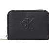 Calvin Klein Donna Portafoglio Sculpted Flap Zip Around Piccolo, Nero (Black), Taglia Unica