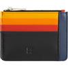 DUDU Bustina porta carte di credito in vera pelle colorata portafogli con zip Nero