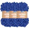 BambooMN JubileeYarn Fun Finger Loops - Filato in poliestere Jumbo - 100 g/matassa - Mare turco - 3 matasse