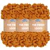 BambooMN JubileeYarn Fun Finger Loops - Filato in poliestere Jumbo Weight Loop - 100 g/matassa - Chocolatier - 3 matasse