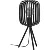 EGLO lampada da tavolo con treppiede Romazzina, in metallo | nero, decorazione per camera da letto, comodino, soggiorno, con attacco E27