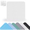 VIQIHEOE Tappetino Doccia, 80 x 80 cm Quadrato Tappetino Antiscivolo, Tappeto Antiscivolo Vasca con Ventose, Tappetino Antiscivolo in PVC, Tappeto Doccia Quadrato Grande, per Doccia e Sauna(Bianco)
