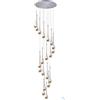 ZenithBeam Regolabile 120''/305cm Lampadari a sospensione in cristallo con goccia di pioggia lunga 16 luci Lampadari a bolle d'argento Lampadari a soffitto alto a soffitto inclinati LED dimmerabile 2700-6000k