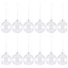 Heallily 12 palline in vetro trasparente per albero di Natale, palline da appendere, con coperchio, 6 cm