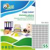 Tico Italia SL4-3622 Etichette adesive carta argento, 100 fogli A4, rettangolari 36x22mm, 55 etichette per foglio, adesivo permanente, stampanti laser, tipografiche e serigrafiche