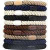 Generic 10 elastici per capelli, alla moda, semplici, intrecciati, per donne, morbidi, elastici, non dannosi, per coda di cavallo, VXj706 (caffè, taglia unica)