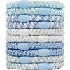 Generic 10 elastici per capelli, alla moda, semplici, intrecciati, per donne, morbidi, elastici, non dannosi, per coda di cavallo VXj706 (Sky Blue, taglia unica)