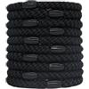 Generic 10 elastici per capelli, alla moda, semplici, intrecciati, per donne, morbidi, elastici, non dannosi, per coda di cavallo VXj706 (nero, taglia unica)