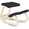 Varier Variable, L'originale Kneeling Chair, Sedia ergonomica, Naturale/Nero, 10 anni di garanzia, Design di Peter Opsvik
