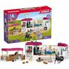 SCHLEICH HORSE CLUB | Trasportatore di cavalli 42619 | con box, 3 cavalli, Lisa, i suoi genitori e accessori | regalo per bambine e bambini | giocattolo con cavalli dai 5 anni | set da 227 pezzi