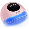 JODSONE Lampada uv led unghie rosa professionale, Fornetto unghie 24 LED 4 Timer 30/60/90/120S, Sensore Movimento Base Staccabile per Smalto Semipermanente Gel UV