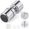 PAEFIU 360° Girevole Aeratore Rubinetto, M22 M24 Filtro Rubinetto Cucina Risparmio Idrico Frangigetto per Rubinetti, Adattatori per Rubinetto Bagno - Argento