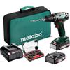 Metabo Trapano avvitatore a batteria BS 18 - 602207930 - 18 V - Con 32 pezzi - Include due batterie e caricabatterie