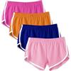 Générique Pantaloncini da donna Set di 4 pantaloncini estivi sportivi da palestra pantaloni corti in vita elastica corti leggeri elasticizzati traspiranti comodi da allenare, corsa fitness, pantaloni per yoga
