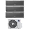 Gree - Condizionatore trial split con inverter da 12000+12000+12000 Gree Airy Black Wifi in A++ con R32 GWHD(24)NK6OO
