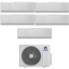 Gree - Condizionatore penta split con inverter da 9000+12000+12000+12000+12000 Gree Airy Silver Wifi in A++ con R32 GWHD(42)NK6OO