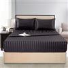 Tribeca Living Set di lenzuola per letto matrimoniale, in morbido rasatello di cotone a 300 fili, stampa floreale con tasche extra profonde, set di biancheria da letto da 4 pezzi, multicolore
