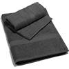 Caleffi - Minorca in Spugna 100% Morbido Cotone Idrofilo 450gsm, Lavabile in Lavatrice 40° + Asciugatrice, Coppia (55x105 cm + Ospite 40X60 cm) Colore NERO