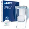 Brita Caraffa in vetro Light Blue (2.5L) incl. 1x filtro MAXTRA PRO All-in-1 Caraffa di design premium, coperchio ribaltabile per riempimento facile