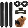 TAIHOBO 3 Pezzi Bigodino Lungo Per Boccoli Set, Heatless Bigodini Morbidi Per Dormire, Confortevoli Fascia Bigodino Capelli A Sezioni Per Creare Capelli Mossi Diverse Senza Calore (Nero)