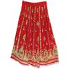 Radhy Krishna Fashions - Gonna lunga da donna, con lustrini, motivo gitano, multicolore - Rosso -