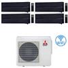 Mitsubishi Climatizzatore Condizionatore Mitsubishi Kirigamine Style Wifi R32 Nero Quadri Split Inverter 9000 + 9000 + 9000 + 12000 BTU con U.E. MXZ-4F72VF NOVITÁ Classe A++/A+