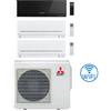 Mitsubishi Climatizzatore Condizionatore Mitsubishi Kirigamine Zen Nero più MSZ-AP Trial Split R32 Inverter 7000 + 7000 + 18000 BTU con U.E. MXZ-3F68VF NOVITÁ Classe A++/A+