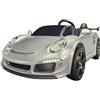 Pilots Kids Auto Elettrica per Bambini 24V Porsche 2 Posti Grigio con Luci e Musica