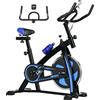 SPORTNOW Cyclette da Casa con Manubrio e Sella Regolabile e Monitor LCD, in Acciaio e ABS, 118x50x105-115 cm, Blu