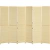HOMCOM Paravento in bambù 6 pannelli 270 x 180 cm separatore d'ambiente separatore pieghevole - naturale